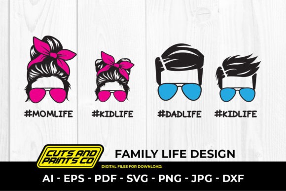 Family Life Graphics for Print Templates