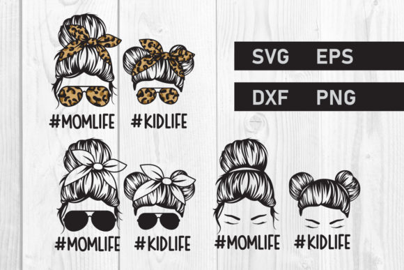 Messy Bun SVG Graphics & Print Templates